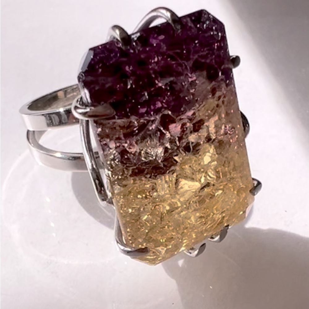 Amethyst-Citrine Bio color - Gemstone Silver